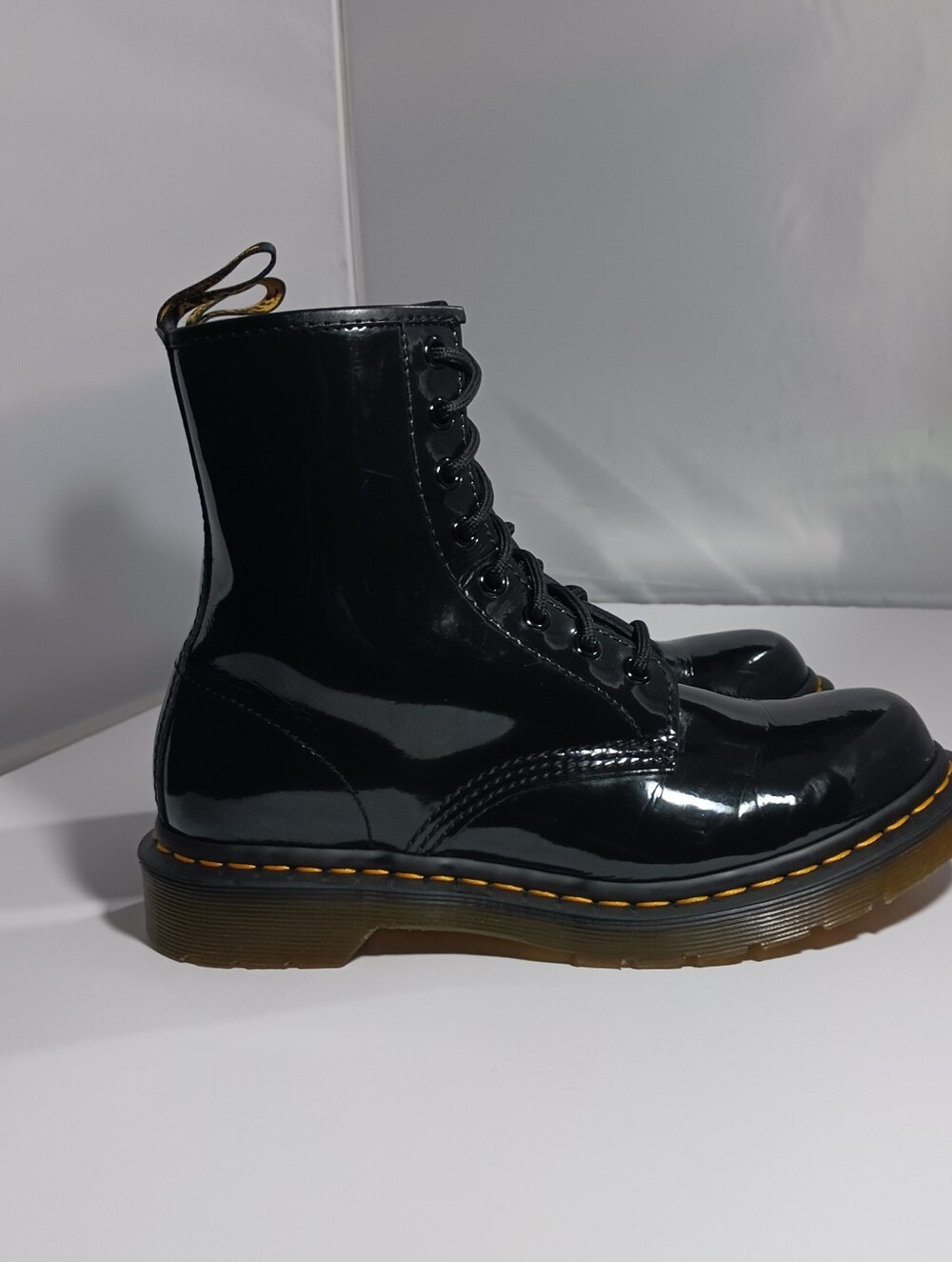 Dr. Martens Black Patent Leather Boots W8 - Picture 13 of 13